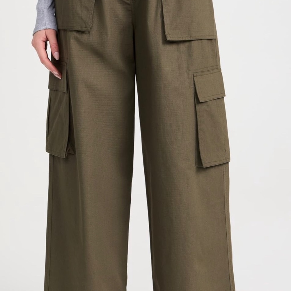 MOON RIVER Cotton Olive Cargo Pants - Picture 8 of 15